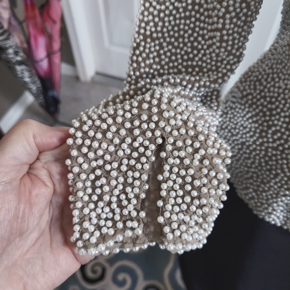 ♥️♥️Unique,extraordinary by Riazee Boutique Beaded "Pearls"Top  Size 6 - Picture 7 of 11